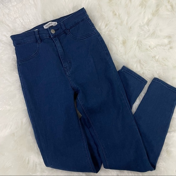 Pull&bear Dark Wash "Skinny High Waist" Jeans Size 4 - Picture 1 of 7